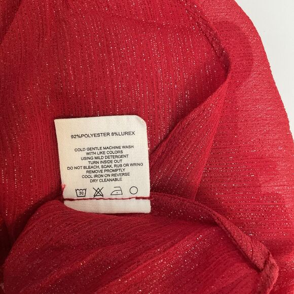 Rumored Tango Tank Red Shimmer Ruffled Women's Adj. Straps, Size S NWT - Picture 12 of 12